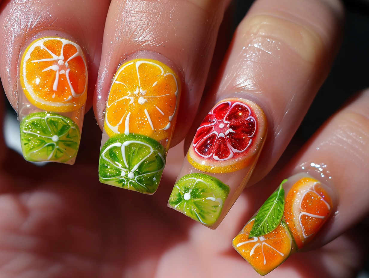 Citrus Splash Nail Designs