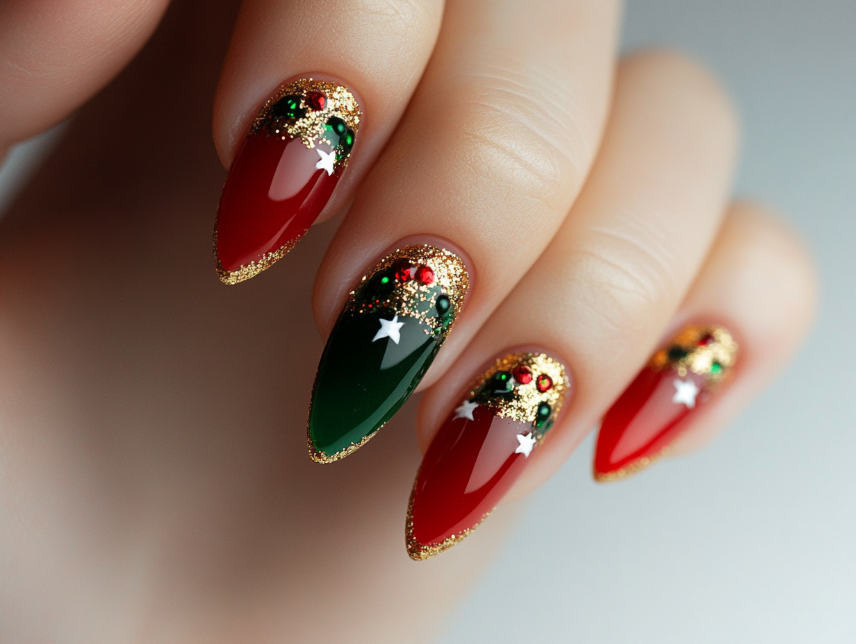 Festive French Tips Nail Designs