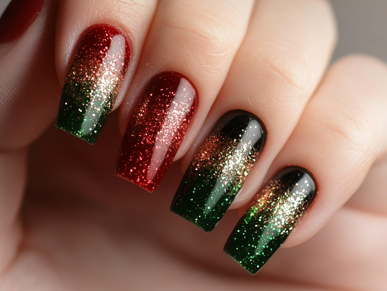 Glitter Gradient Nail Designs