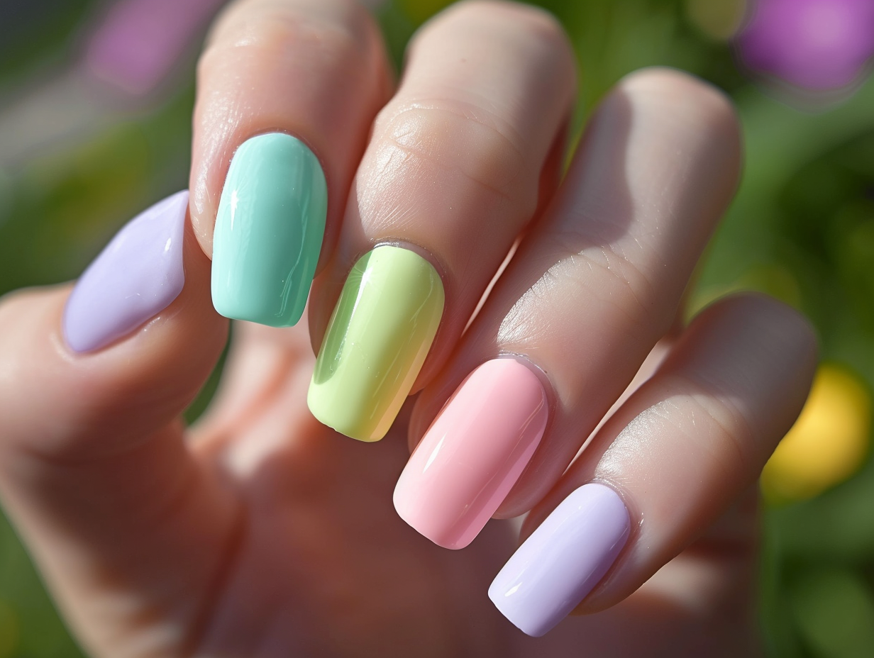 Pastel Rainbow Nail Designs