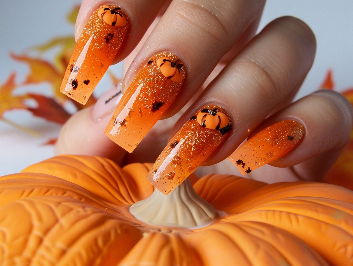 Pumpkin Spice Nail Designs