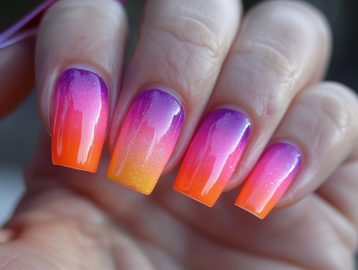 Sunset Ombre Nail Designs