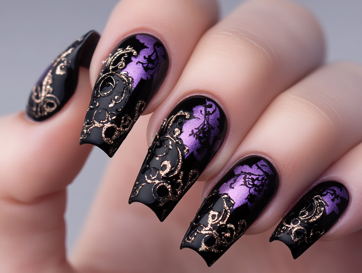 Gothic Glam Nail Designs