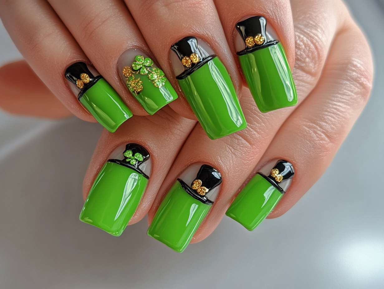 Leprechaun Hat Nail Designs