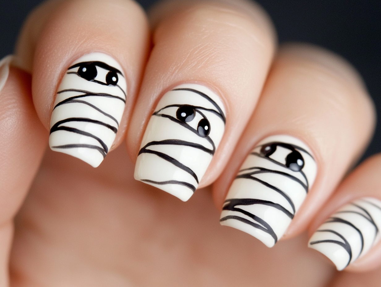 Mummy Madness Nail Designs