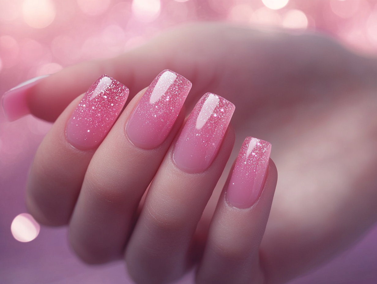 Pink Ombre Romance Nail Designs