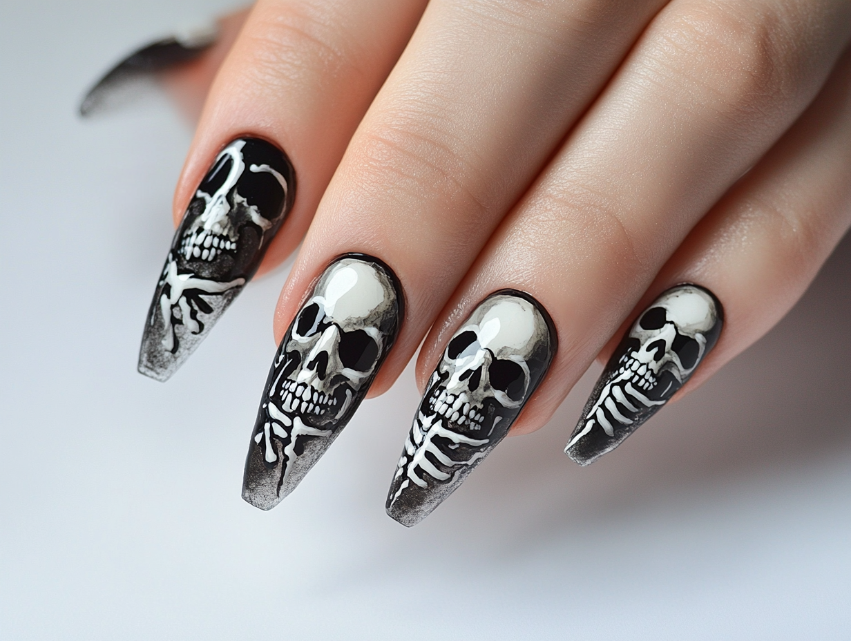 Skeleton Chic Nail Designs